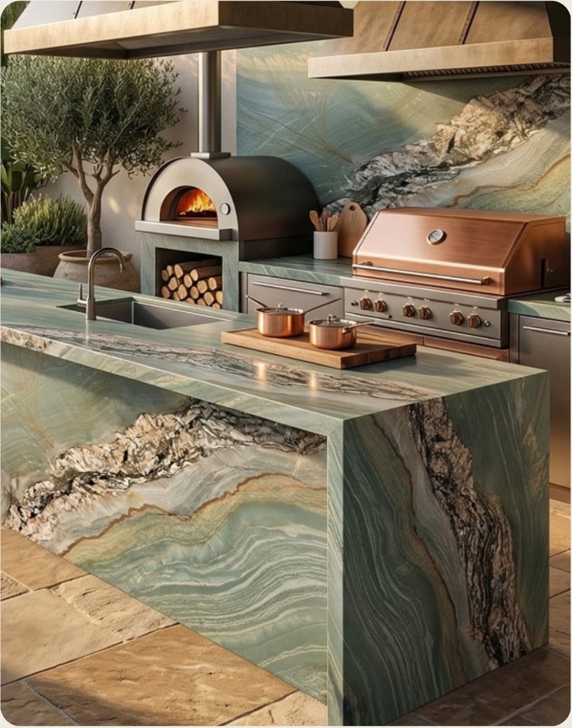 Área gourmet em Quartzito Del Mare